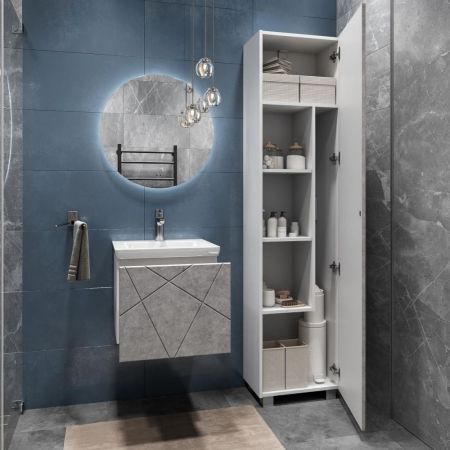 Тумба под раковину подвесная VIGO Geometry 032 бетон, 50 см, артикул 032 бетон