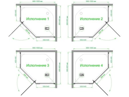 Душевой уголок Royal Bath RB 1090TR-T-BL  90х100х200 (прозрачное), артикул RB1090TR-T-BL