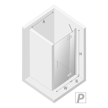 Дверь в нишу NEW TRENDY NEW RENOMA BLACK R 100x195 D-0198A (черный), артикул D-0198A