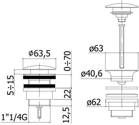 Донный клапан Paffoni ZSCA050CR Донный клапан Paffoni ZSCA050CR