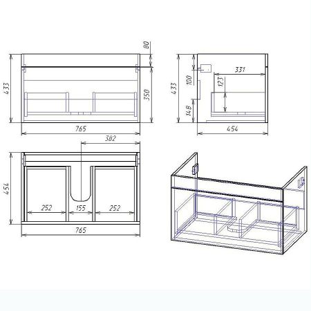 Тумба Sjel 80, белый лак, артикул OW25.02.00