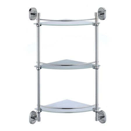Полка угловая стеклянная Savol S-007073-3, хром, артикул S-007073-3