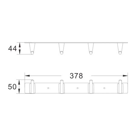 Планка с 4 крючками  Shevanik SG5741G, золотой сатин