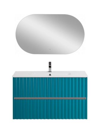 ELEGANT База под раковину подвесная с двумя выкатными ящиками, с LED подсветкой ручек. Бирюзовый Матовый, 970x469x550 AM-ELEGANT-1000-2C-SO-TM-LED, артикул AM-ELEGANT-1000-2C-SO-TM-LED