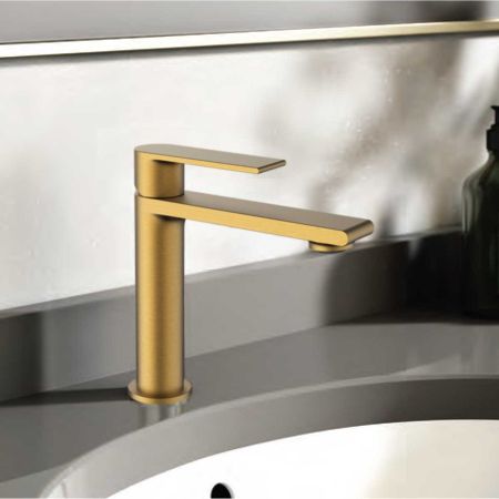 Смеситель для раковины Vogue VBF-1V1BG однорычажный, брашированное золото, артикул VBF-1V1BG