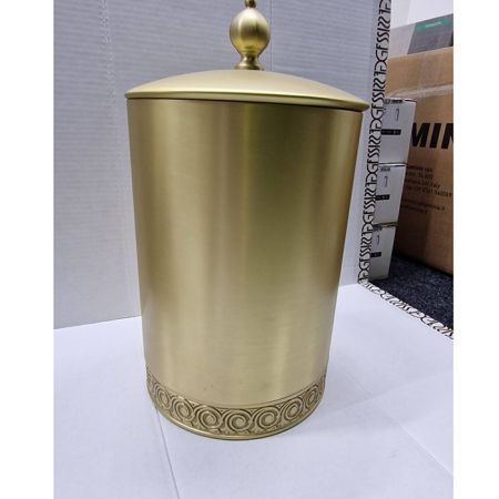 3SC BALLY Ведро Ø220х300 мм., с крышкой, ручка Zar, цвет Matt Satin Brass, артикул FSC65/02LX