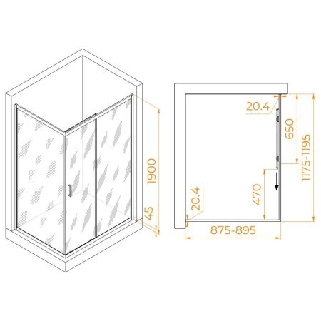 Комплект прямоугольник: RGW PA-245 + Drain Leo-41 + RGW SP-23
