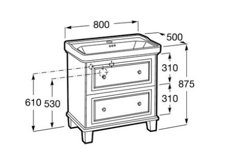 Тумба под раковину Roca Carmen 80 857135415 Белый