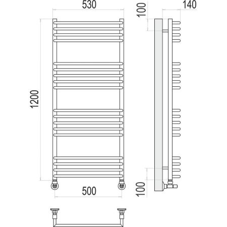 Полотенцесушитель водяной Terminus Арт П18 50х120, артикул 4670078513397