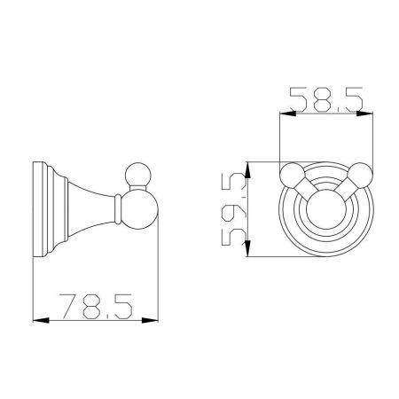 Крючок для ванной комнаты двойной Rav Slezak MORAVA MKA0102SM, бронза, артикул MKA0102SM