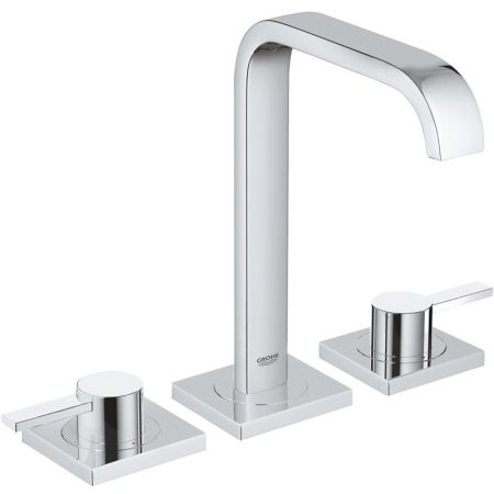 Смеситель для раковины GROHE Allure с донным клапаном и длинными рукоятками на 3 отверстия, хром (20188000), артикул 20188000