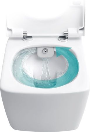 Metropole Rim-Ex Подвесной безободковый унитаз 56 см с функциями VitrAflush и VitrAfresh, с емкостью для чистящей жидкости, с функцией биде и встроенным смесителем, артикул 7672B003-1687