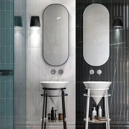 Kerama Marazzi Зеркало CONO овальное 42, белое матовое, артикул CO.mi.P.42\WHT