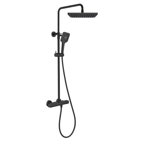 душевые стойки Vincea Душевая стойка Next VSFS-1N0TMB термостатическая без излива, 25см верх душ, черный,, артикул VSFS-1N0TMB