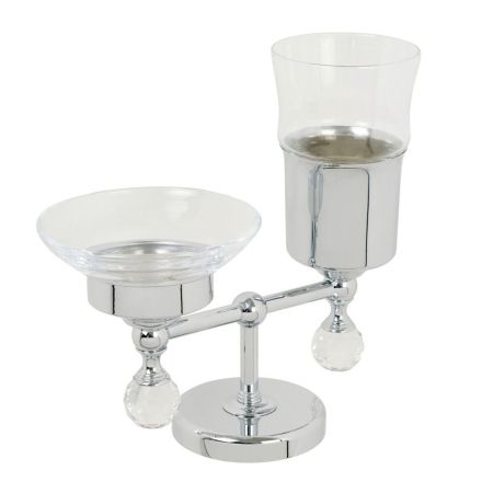 AMERIDA Стакан и мыльница настольные, хром/SWAROVSKI, артикул 16591