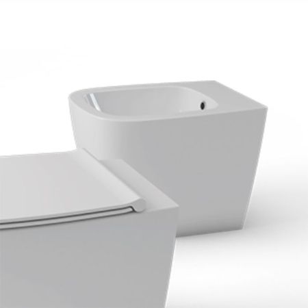 GLOBO Genesis Биде напольное приставное 55 см, с1отв для смеситель, с креплением, цвет: белый, артикул GN009.BI*1