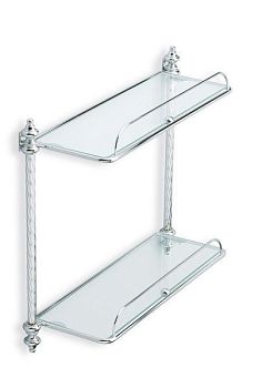 Stil Haus Giunone, стеклянная 2-ух уровневая полка с ограждением , цвет хром