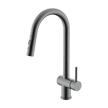 Смеситель для кухни с выдвижным изливом Splenka S204.49.09, графит