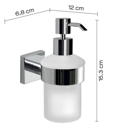 Gedy Fuji, настенный стеклянный дозатор с металлической помпой, цвет хром, артикул FJ81(13)