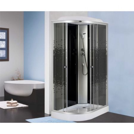 Душевая кабина Niagara NG-4512-08 120х80 L стекло матовое задняя стенка Черная