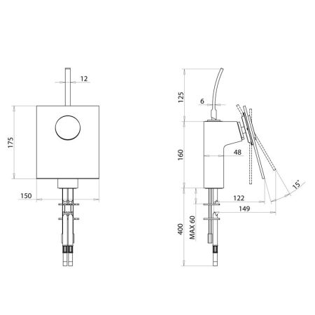 Bongio Riva HT Смеситель для раковины/биде, цвет хром, артикул 58521CR00