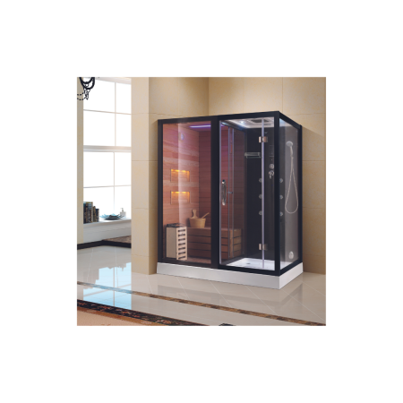 Сауна ALBANO Nero-L комбинированная 2в1 Cerutti SPA Black 1800x1100x2230 Сауна ALBANO Nero-L комбинированная 2в1 Cerutti SPA Black 1800x1100x2230