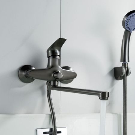 Смеситель для ванны Shevanik S5022T, оружейная сталь