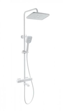 Душевая система с термостатом WONZON & WOGHAND STAY 2, Белый матовый (WW-B3016-T1-MW), артикул WW-B3016-T1-MW