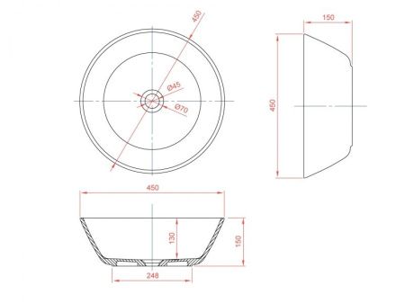 Раковина-чаша Montebianco Piemont 450 12043 Белая Раковина-чаша Montebianco Piemont 450 12043 Белая