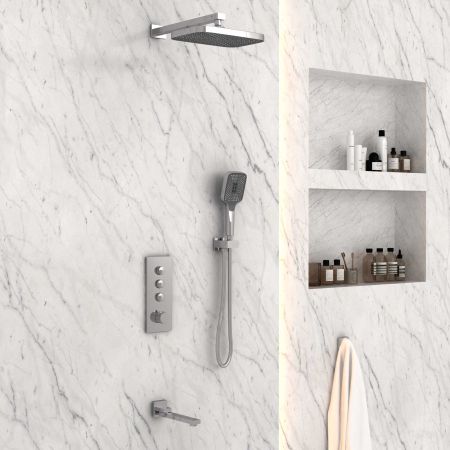 Душевой комплект VSFW-433T1CH встраиваемый, термостатический, 3 режима, хром, артикул VSFW-433T1CH