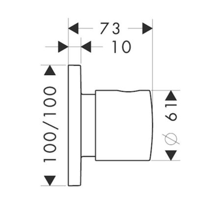 AX Citterio M Встраиваемый запорный/переключающий вентиль Trio/Quattro , ¾ (внешняя часть), цвет: хром, артикул 34920000