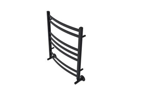 Полотенцесушитель водяной Aquatek (Акватек) Лугано П7 500х600 мм, черный муар, подключение нижнее/диагональное, сверхпрочная пищевая нержавеющая сталь AISI 304L, гарантия 10 лет, артикул AQ DOC0760BL