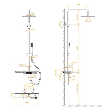 Душевая система RGW SP-34Gb