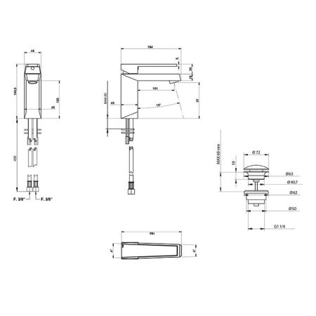 Bongio Stelth Смеситель для раковины, цвет золото, артикул 01521OR00
