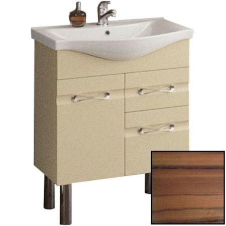 Тумба с раковиной SanVit Прима 65 kprim065 с фактурой под дерево прямые ручки Зебрано