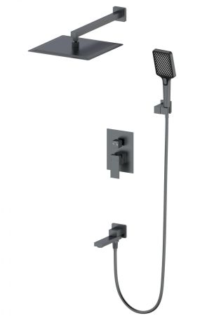 Душевая система встраиваемая WONZON & WOGHAND, Темный графит (WW-88939016-BGM), артикул WW-88939016-BGM