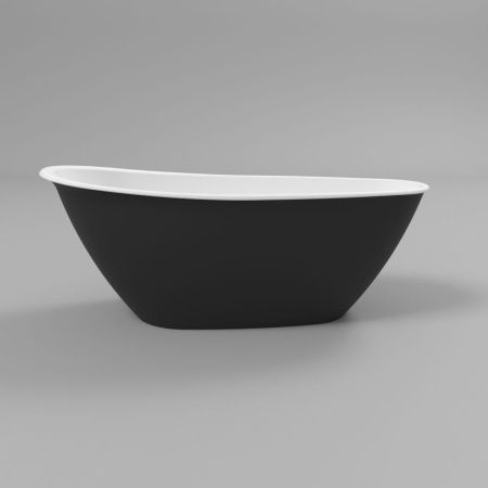 Ванна WHITECROSS Spinel B 155x73 (черный/белый мат) иск. камень