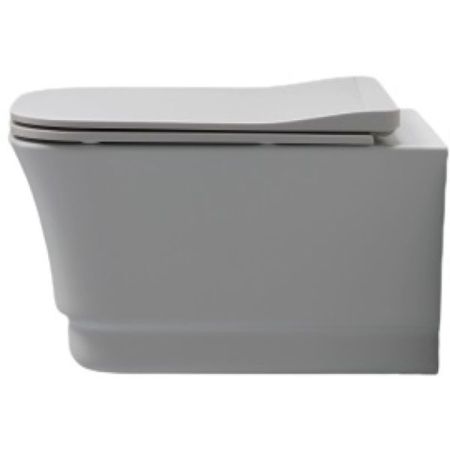 White Ceramic Idea, подвесной безободковый унитаз c крепежом, 51x35x28h см, цвет сливовый матовый, артикул W10003PL