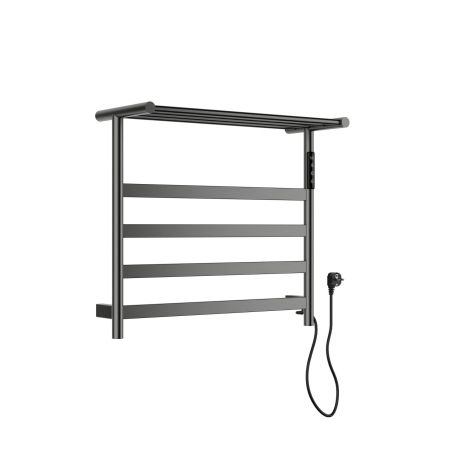 Полотенцесушитель электрический с полкой WONZON & WOGHAND, Темный графит (WW-A402-GM), артикул WW-A402-GM