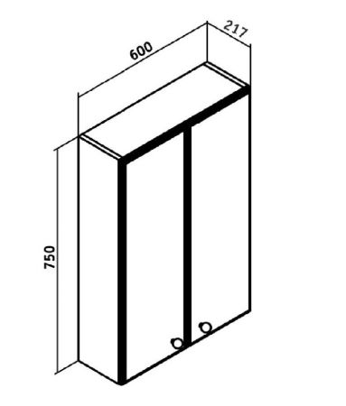 Шкаф навесной Runo  Кредо 60 (00000000062), артикул 00000000062
