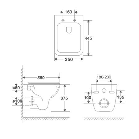 Унитаз подвесной Terminus Ното 04W50х35W, белый, артикул 04W50х35W