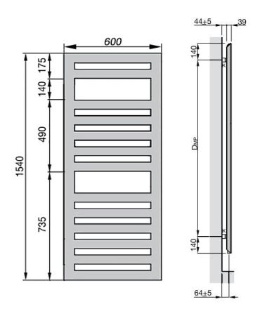 Водяной полотенцесушитель Zehnder Metropolitan Spa MET-150-060 Белый