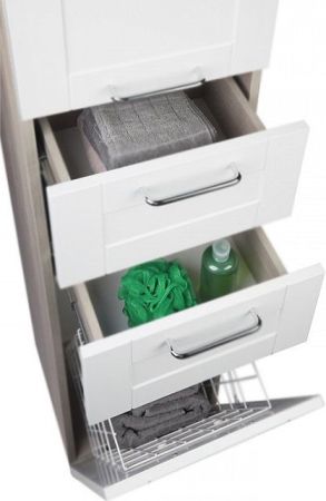 Шкаф пенал Iddis Sena 36 Белая Светлое дерево, артикул SEN3600i97