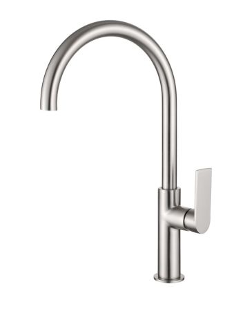 AQG Alpha, смеситель для кухни с закругленным поворотным  изливом, цвет никель сатин (PVD), артикул 05SOA500NI