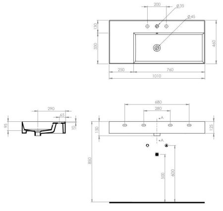 Керамическая раковина TWENTY 100см, артикул TW09011