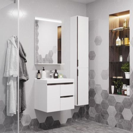 Зеркало АКВАТОН РЕНЕ 1A222302NR010 (85*60) (подсветка, белый), шт, артикул 1A222302NR010