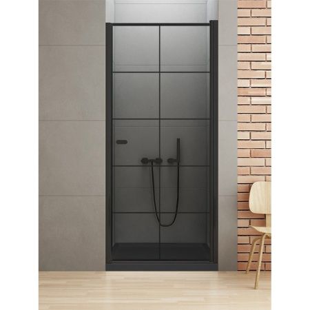 Дверь в нишу NEW TRENDY NEW SOLEO BLACK одинарная 100x195 D-0278A (черный), артикул D-0278A