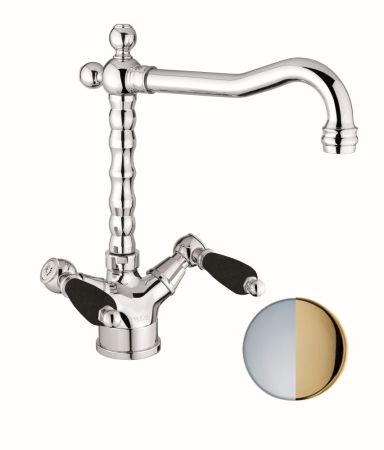 Смеситель для кухни Fiore COLONIALE BLACK 22CO0625, хром/золото, артикул 22CO0625