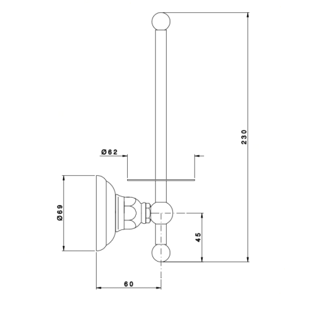 Nicolazzi Accessori Classica Бумагодержатель вертикальный, цвет: хром