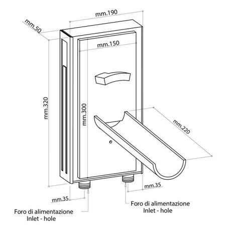 Bongio Acquaviva parole Встраиваемый смеситель для раковины, излив 220 мм, цвет хром, артикул 56539/22PACR